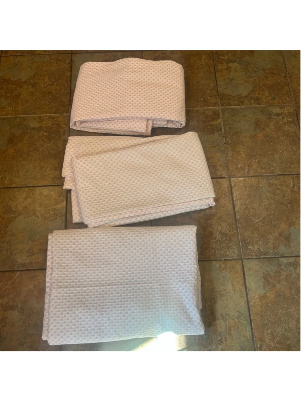Pottery Barn Kids Chenille Raised Polka Dot Curtains & Drapes Set 3 Light Block